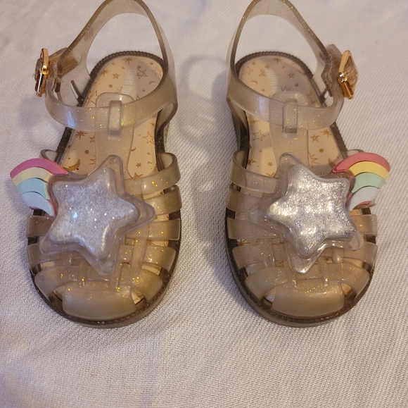 Mini Melissa Possession Rainbow Jelly Sandals 9 - Picture 1 of 5